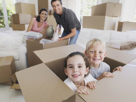 Removal team preparing boxes and furniture for a Chiswick home move