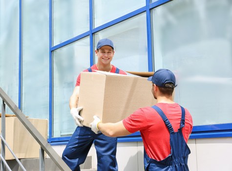 Removal team preparing a careful move in Chiswick