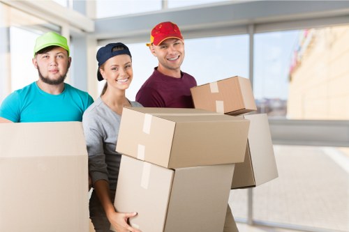 Commercial moving team planning a business relocation in Chiswick