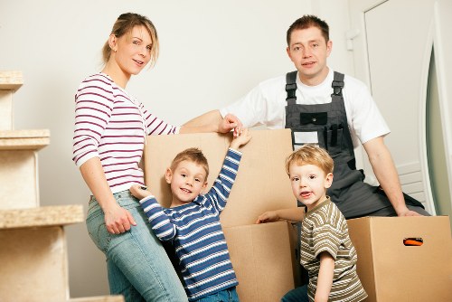 Household items prepared for transport in Chiswick