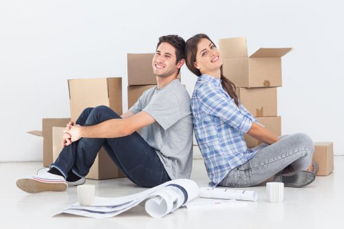 Local moving team handling packing supplies in Chiswick
