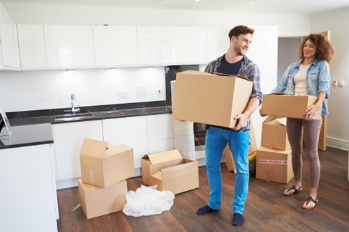 Local removals van helping with a move in Chiswick