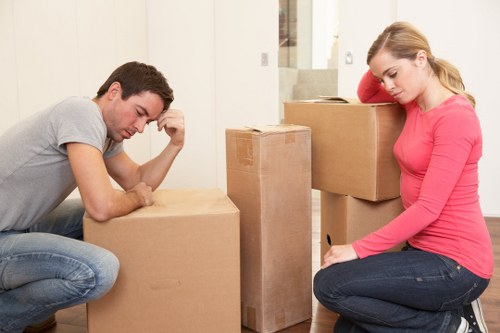 Office relocation team loading equipment for a move in West London