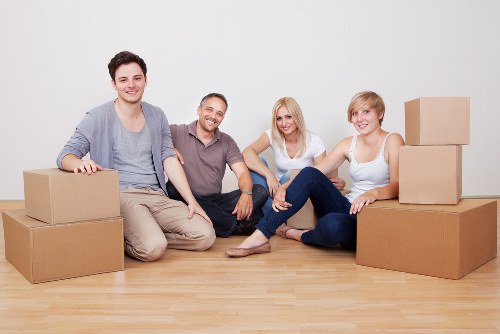 Packed moving boxes ready for a house move in Chiswick