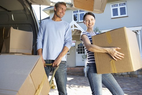 Careful unloading of furniture and boxes at a Chiswick property